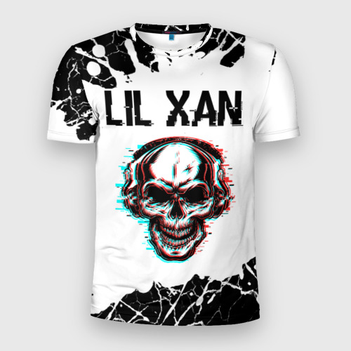 Мужская футболка 3D Slim с принтом Lil Xan / ЧЕРЕП / Краска, вид спереди #2