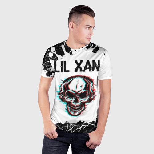 Мужская футболка 3D Slim с принтом Lil Xan / ЧЕРЕП / Краска, фото на моделе #1