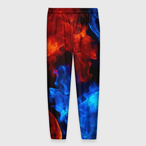 Мужские брюки 3D с принтом Огонь - Вода / Инь - Янь, вид сзади #1