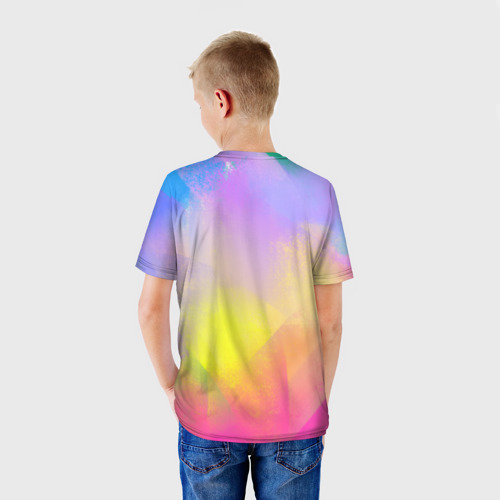Детская 3D футболка с принтом Яркая Фрида, вид сзади #2