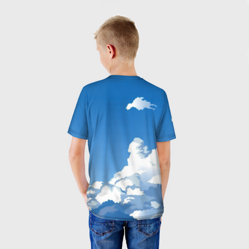 Детская футболка 3D с принтом Самолет реактивный Ту-214, вид сзади #2