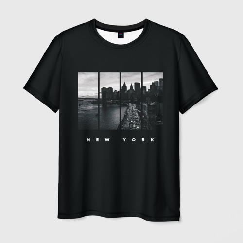 Мужская футболка 3D с принтом Нью Йорк new York, вид спереди #2