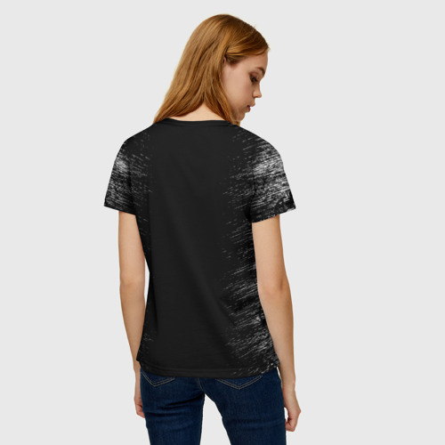 Женская футболка 3D с принтом Pyrokinesis улыбки лого, вид сзади #2