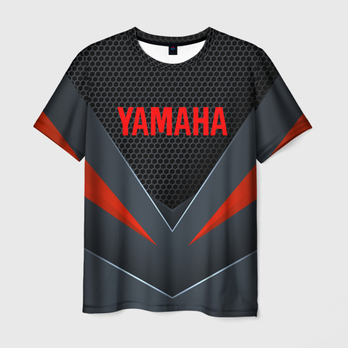 Мужская футболка 3D с принтом Yamaha технологическая броня, вид спереди #2