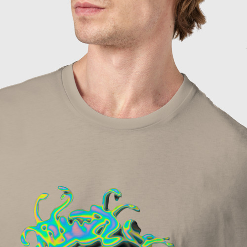 Мужская футболка хлопок с принтом Gorgon Medusa / Vaporwave / Neon, фото #4