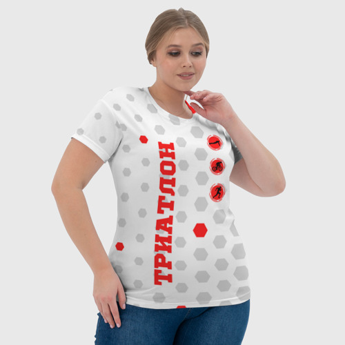Женская футболка 3D с принтом ТРИАТЛОН - ТРОЕБОРЬЕ, фото #4