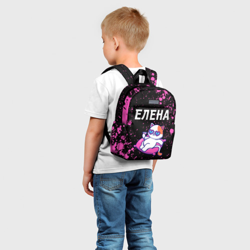 Детский рюкзак 3D с принтом Елена - КОШЕЧКА - Краска, фото на моделе #1
