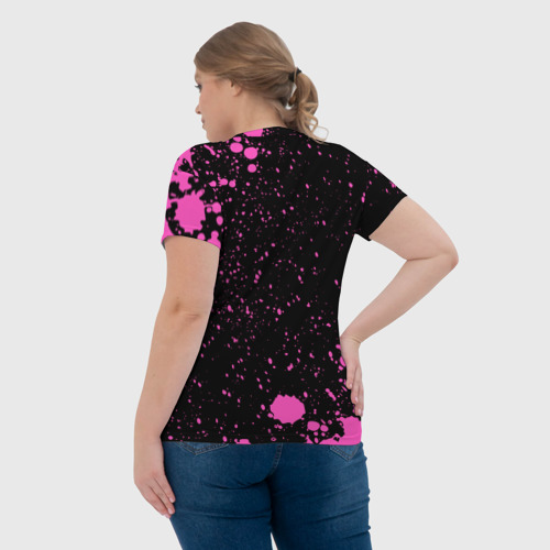 Женская футболка 3D с принтом Елена - КОШЕЧКА - Краска, вид сзади #2