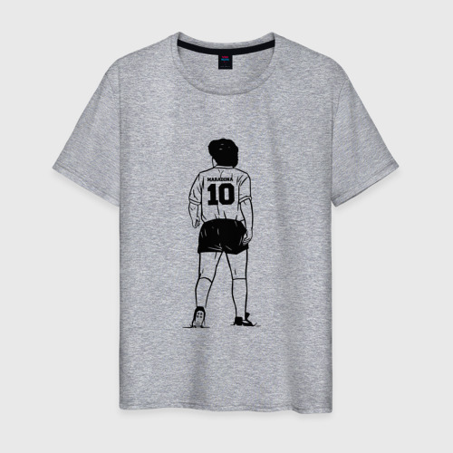 Мужская футболка хлопок с принтом Диего Марадона номер 10, вид спереди #2