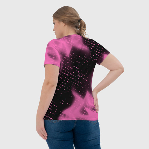 Женская футболка 3D с принтом Кристина - кошка - Огонь, вид сзади #2