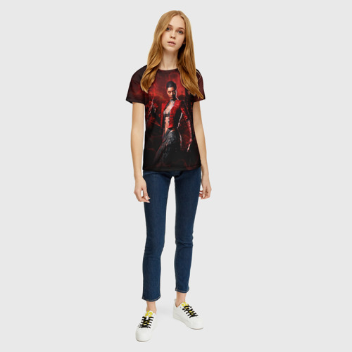 Женская футболка 3D с принтом Vampire Bloodhunt, вид сбоку #3