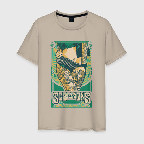 Мужская футболка хлопок с принтом Poster Scorpions, вид спереди #2