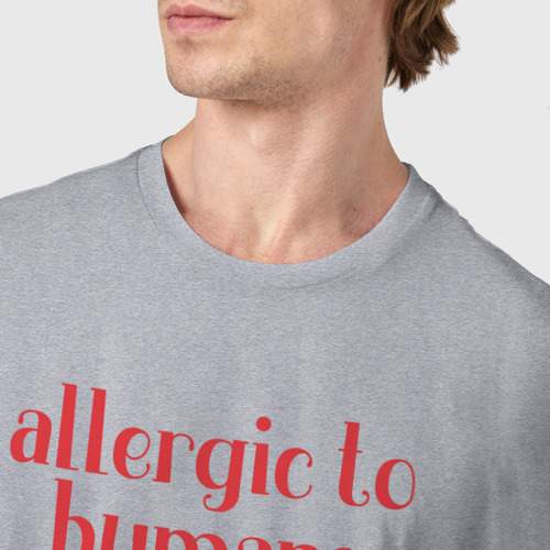 Мужская футболка хлопок с принтом Аллергия на людей кот в космосе, фото #4