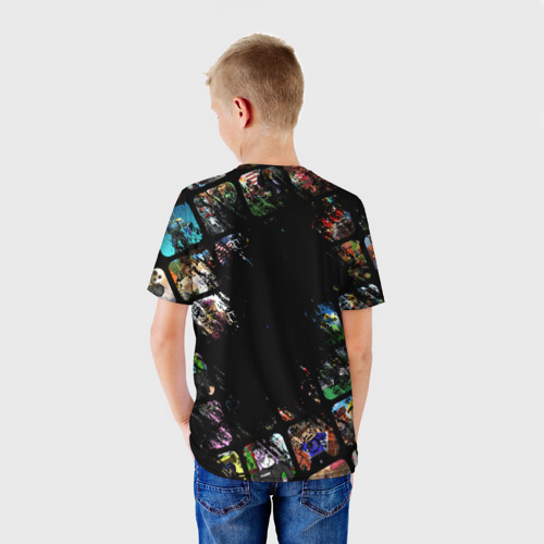 Детская футболка 3D с принтом Roblox сюжеты и логотип, вид сзади #2