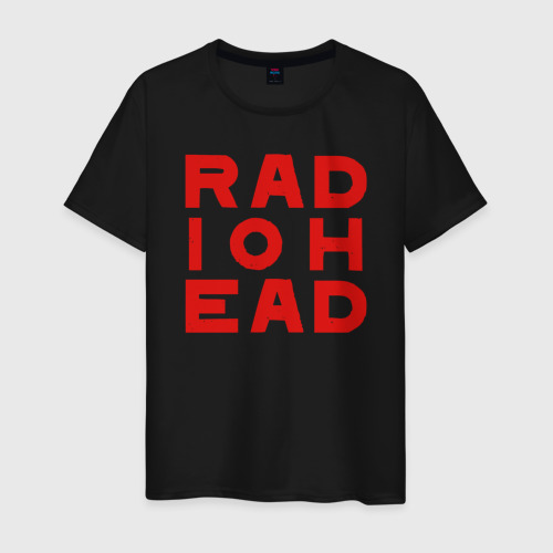 Мужская футболка хлопок с принтом Radiohead большое красное лого, вид спереди #2