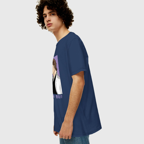 Мужская футболка хлопок Oversize с принтом Капитан Айдзен, вид сбоку #3
