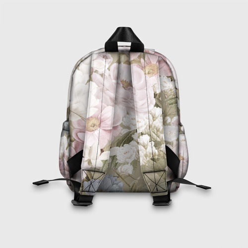 Детский рюкзак 3D с принтом Цветы Английский Садовый Узор, вид сзади #2
