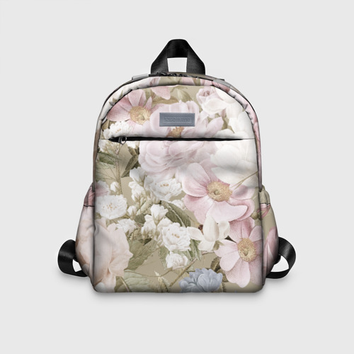 Детский рюкзак 3D с принтом Цветы Английский Садовый Узор, вид спереди #2