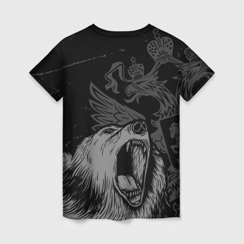 Женская 3D футболка с принтом Яна Россия Медведь, вид сзади #1