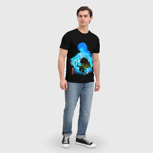 Мужская футболка 3D с принтом Томиока Гию Клинок рассекающий демонов, вид сбоку #3
