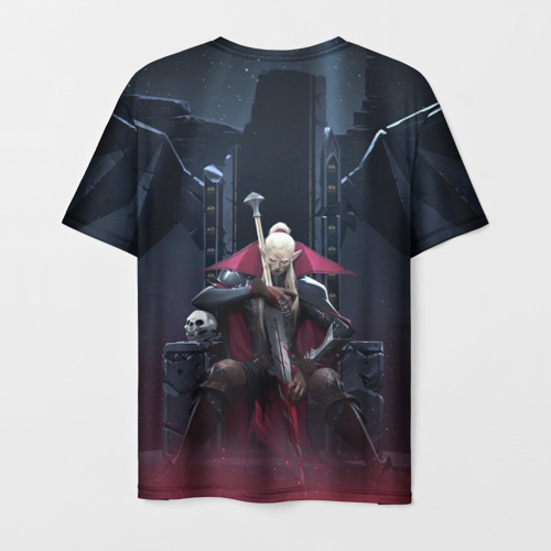 Мужская футболка 3D с принтом Вампир на троне V Rising, вид сзади #1