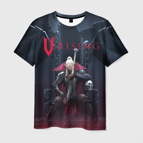 Мужская футболка 3D с принтом Вампир на троне V Rising, вид спереди #2