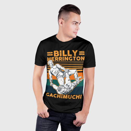 Мужская футболка 3D Slim с принтом Борьба Гачимучи, фото на моделе #1