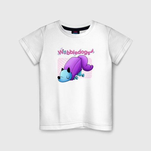 Детская футболка хлопок с принтом Sleeping WobbleDog, вид спереди #2