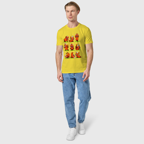 Мужская футболка хлопок с принтом Йога красной панды, вид сбоку #3
