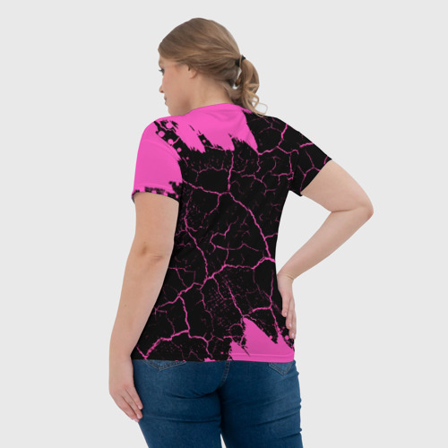 Женская футболка 3D с принтом Елизавета кошечка Краска, вид сзади #2