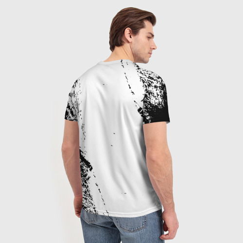 Мужская футболка 3D с принтом Black clover чёрный клевер вертикальная надпись, вид сзади #2