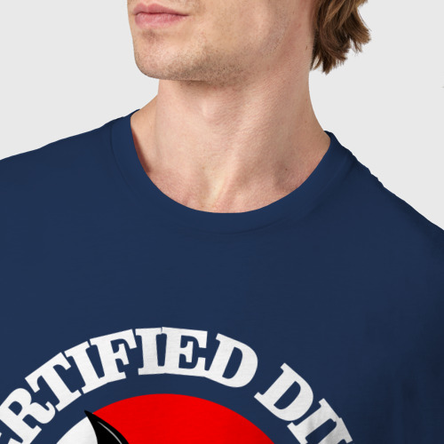 Мужская футболка хлопок с принтом Сертифицированный дайвер, фото #4