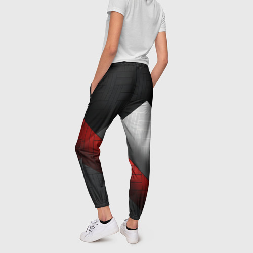 Женские брюки 3D с принтом Россия Спорт / Текстура Плиты, вид сзади #2