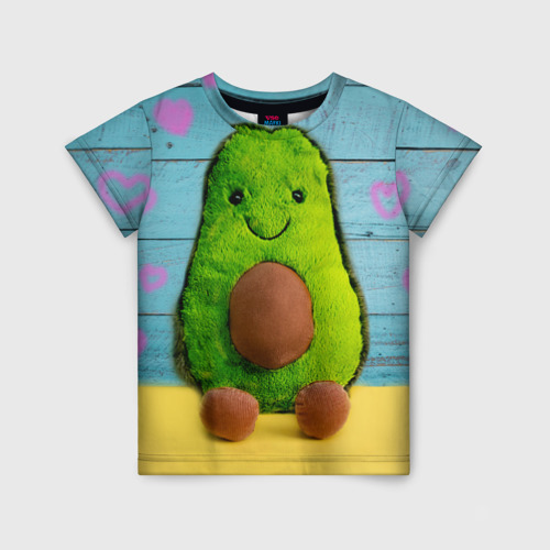 Детская футболка 3D с принтом Avocado print, вид спереди #2
