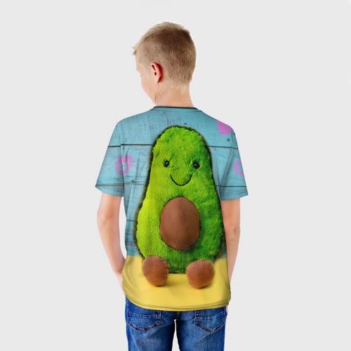 Детская футболка 3D с принтом Avocado print, вид сзади #2