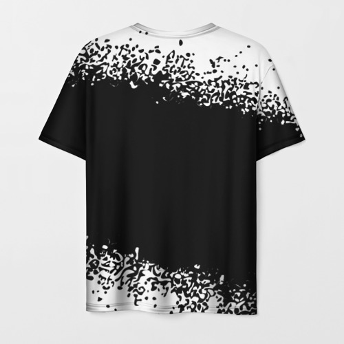 Мужская футболка 3D с принтом Группа Three Days Grace и Рок Кот, вид сзади #1