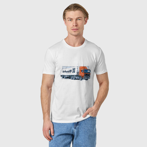 Мужская футболка хлопок с принтом Совтрансавто - Volvo F12, фото на моделе #1