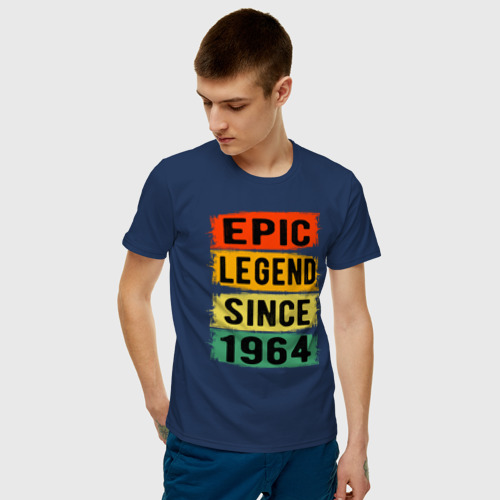 Мужская футболка с принтом Эпичная легенда с 1964 года, фото на моделе #1
