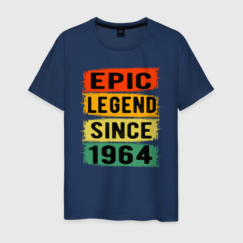 Мужская футболка с принтом Эпичная легенда с 1964 года, вид спереди #2