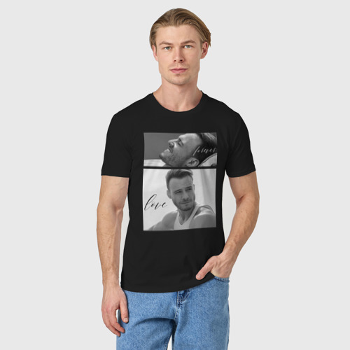 Мужская футболка хлопок с принтом Serkan Bolat - Kerem Bursin, фото на моделе #1