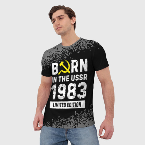 Мужская футболка 3D с принтом Born In The USSR 1983 year Limited Edition, фото на моделе #1