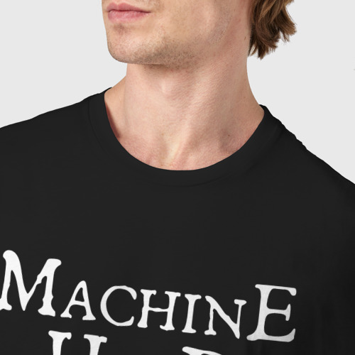 Мужская футболка хлопок с принтом Machine Head Рок кот, фото #4