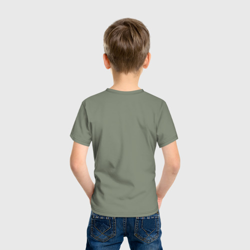 Детская футболка хлопок с принтом Теннис в Буквогороде, вид сзади #2