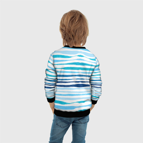 Детский свитшот 3D с принтом Синий  крабик, вид сзади #2