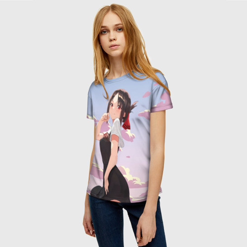 Женская футболка 3D с принтом Госпожа Кагуя Синомия Love is war, фото на моделе #1