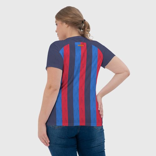 Женская футболка 3D с принтом Барселона 22-23, вид сзади #2