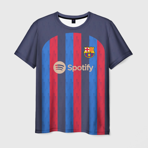 Мужская 3D футболка с принтом Барселона 22-23, вид спереди #2