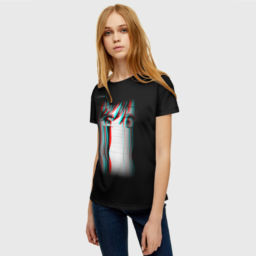 Женская 3D футболка с принтом Sad Neon Girl, фото на моделе #1