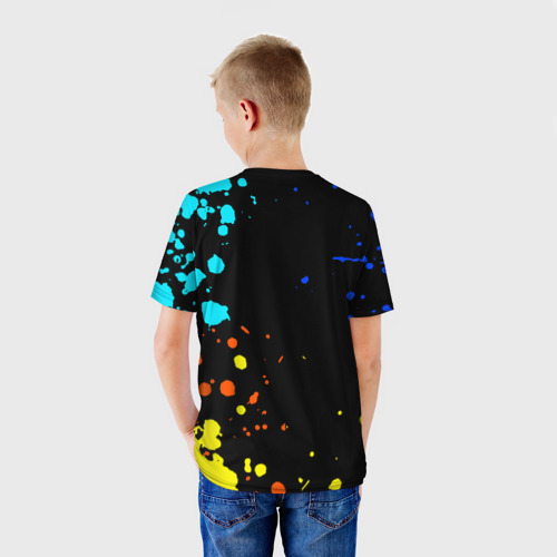 Детская 3D футболка с принтом Отис Otis Brawl Stars, вид сзади #2