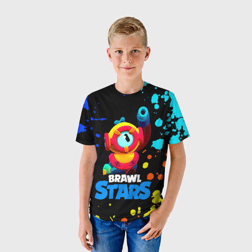 Детская 3D футболка с принтом Отис Otis Brawl Stars, фото на моделе #1